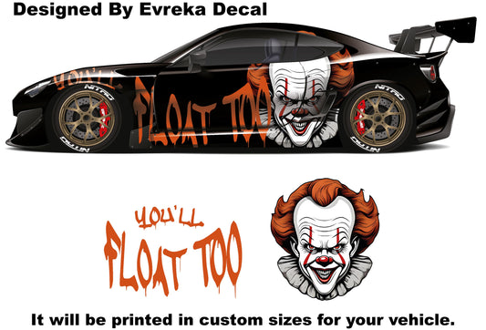 Bundle pennywise, It, Car Livery, Cast Vinyl Wrap, Universal Size, Car Wrap - Evreka Decal