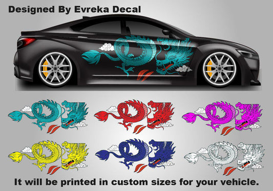 Dragon Car Decal: Universal Vehicle Side Graphics - Evreka Decal
