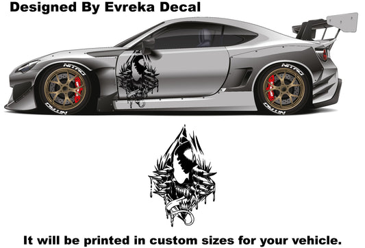 VENOM Superhero, Villain Inspired Car Side Sticker, Universal Size, Car Decal Wrap - Evreka Decal