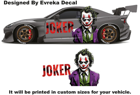 Joker Car Wrap, Car Livery, Cast Vinyl Wrap, Universal Size, Car Wrap, Car Decal, Car Foil Design - Evreka Decal