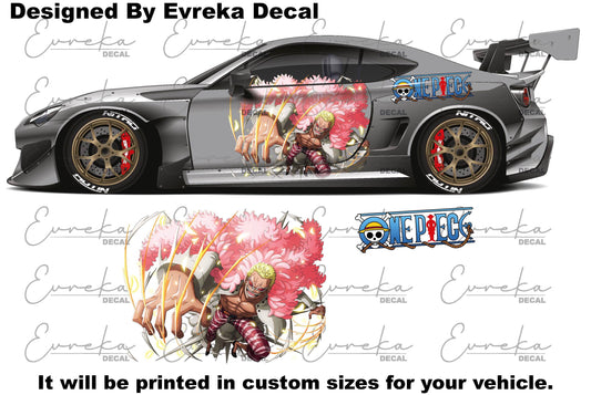 Ace Car Anime Decal, Anime car sticker, Car Decals, Large Vehicle Graphics, Side Car Decal, Universal Size, Car Livery - Evreka Decal