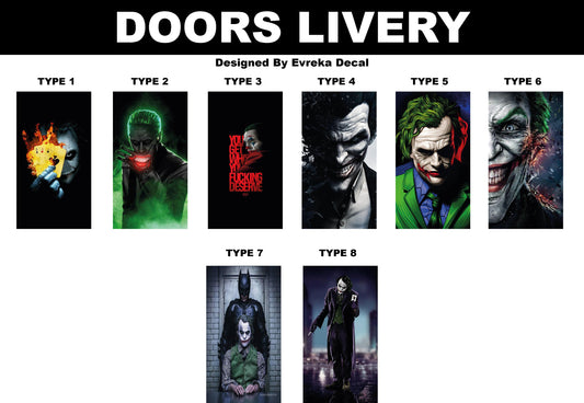 Joker Car Doors Livery Pillar Decal Sticker Wrap - Joker Car Decal - high quality graphics - fits for any vehicle - Evreka Decal