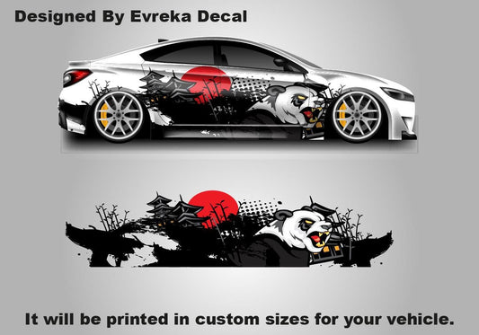 Panda | Anime Car Wrap | Anime Car Decals | Vinyl stickers | Large decal | Charger, Challenger, Mustang, Camaro, Anime Cartoon - Evreka Decal