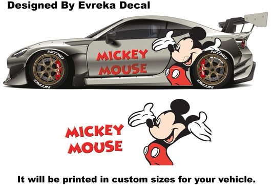 Floral Mickey Decal, Disney Decal, Disney Car Sticker, Disney Gift, Mickey, Mickey Gift, Gift for He - Evreka Decal