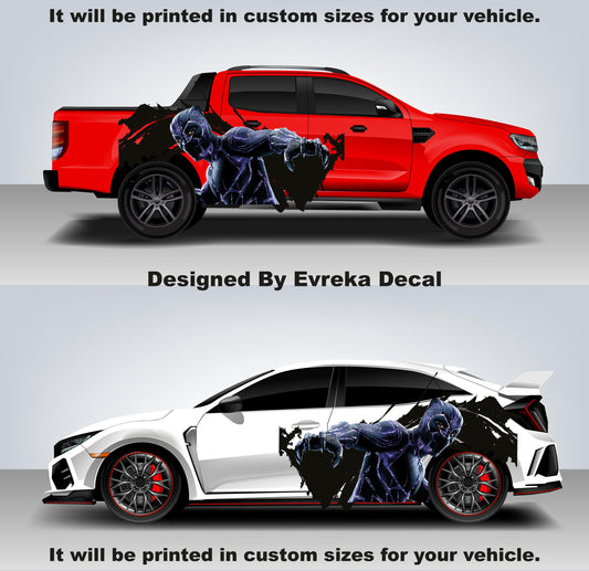 Black Panther Car Decals! American superhero,Marvel Comics character, Cast Vinyl Wrap, Universal Size - Evreka Decal