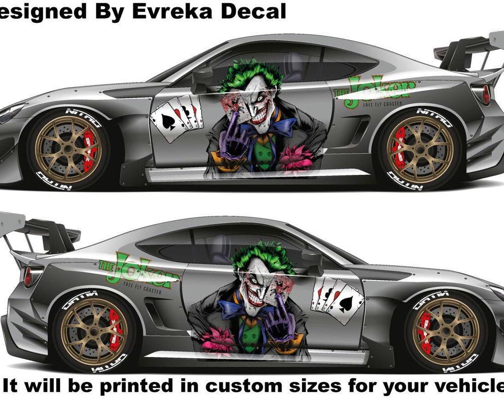 JOKER, Super Hero Villain Inspired Car Side Decal - Evreka Decal