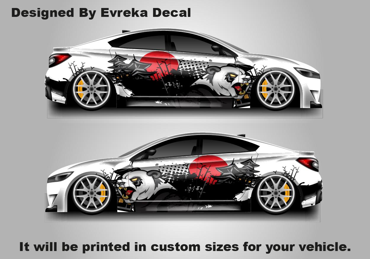 Panda | Anime Car Wrap | Anime Car Decals | Vinyl stickers | Large decal | Charger, Challenger, Mustang, Camaro, Anime Cartoon - Evreka Decal