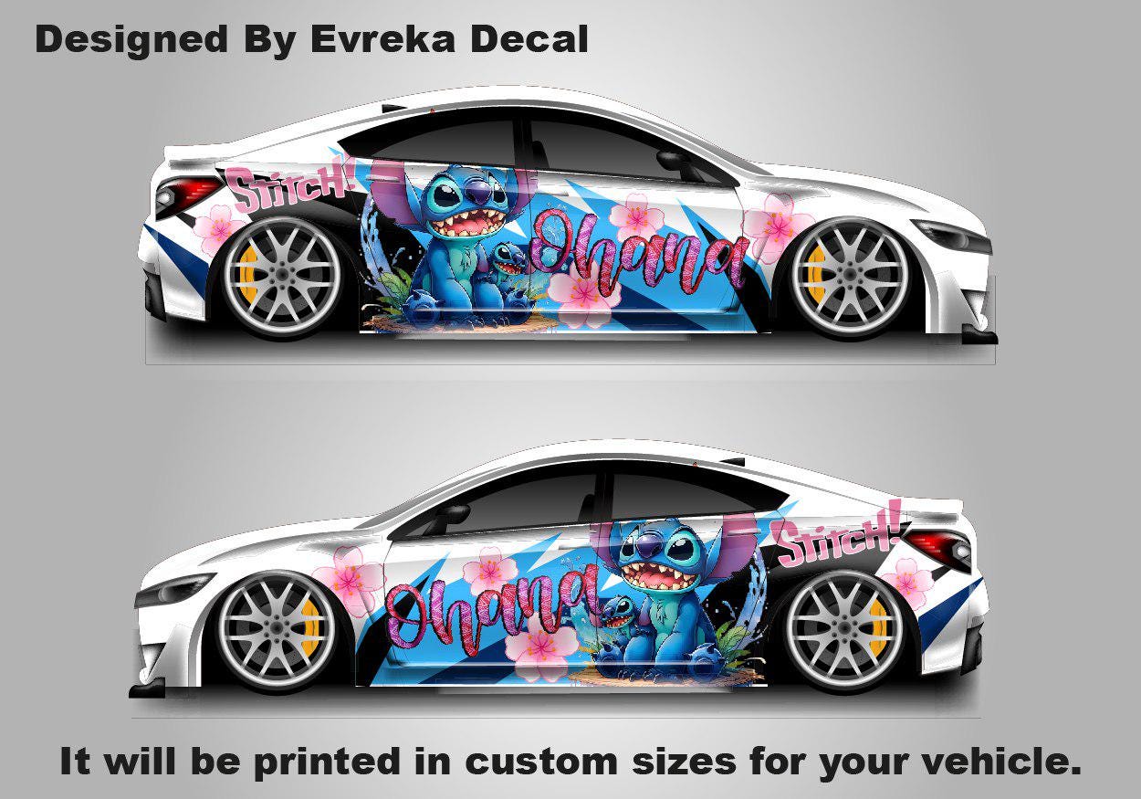 Stitch, Car Livery, Cast Vinyl Wrap, Universal Size, Car Wrap, Car Decal, Car Foil Design - Evreka Decal