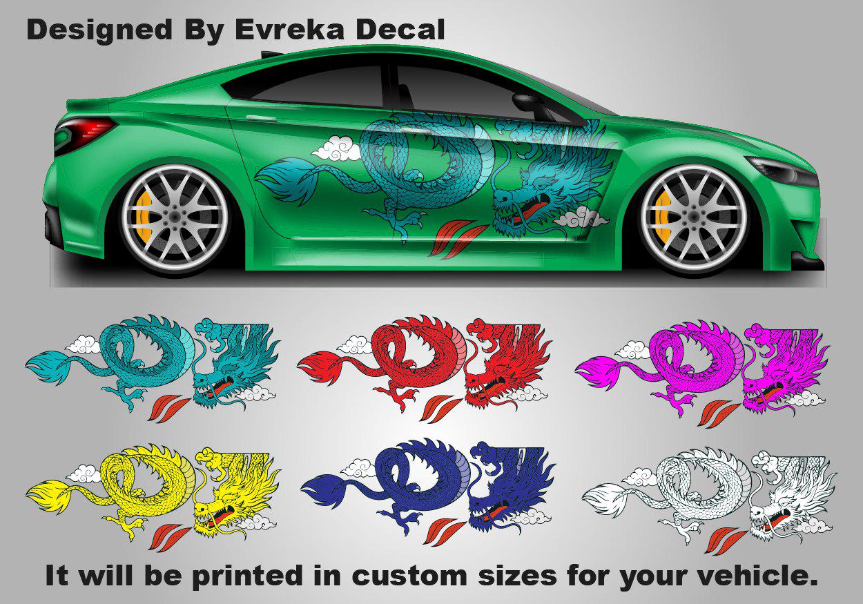 Dragon Car Decal: Universal Vehicle Side Graphics - Evreka Decal
