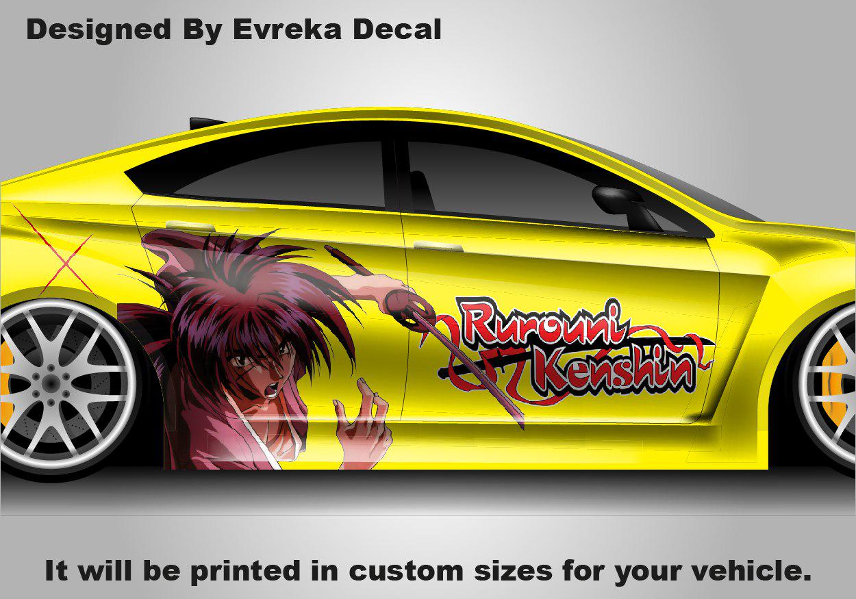 Anime Rurouni Kenshin car sticker universal large car vinyl wrap decal custom car side decal for car decoration - Evreka Decal