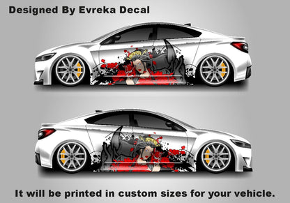 Custom Samurai Livery Racing Side Wrap; JDM Inspired Samurai Custom Decal Side - Evreka Decal