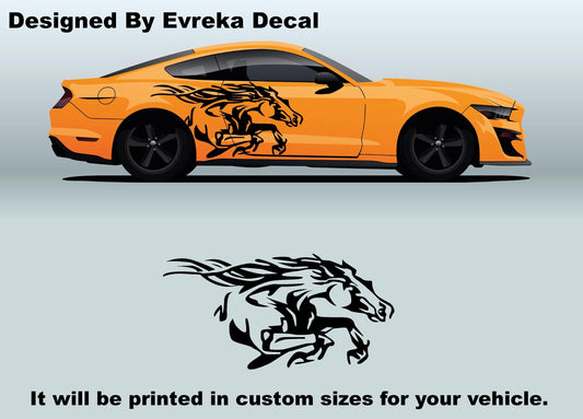 2x Horse Tribal Fits Ford Mustang Vinyl Decal Side Truck Car Vehicle Graphic - Evreka Decal