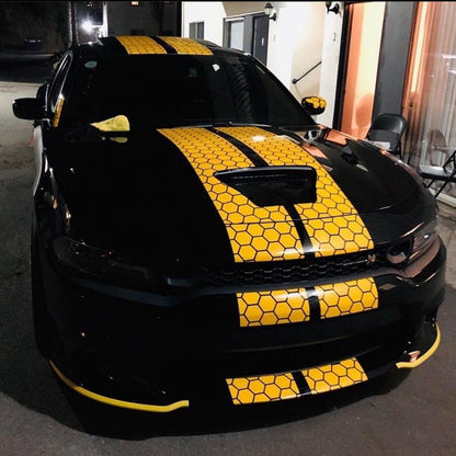 Honey Comb RACING Stripes Dual 10" for Dodge Charger and challenger With Trim Package Charger GT, SRT, Scatpack, Hellcat Car Decals Dodge Ch - Evreka Decal