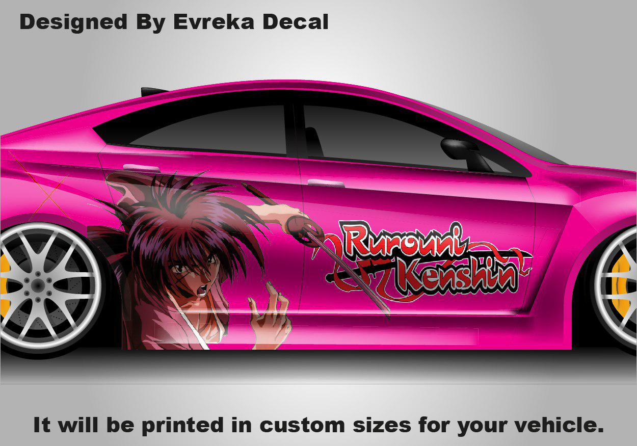 Anime Rurouni Kenshin car sticker universal large car vinyl wrap decal custom car side decal for car decoration - Evreka Decal