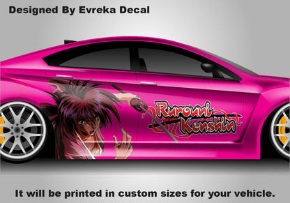 Anime Rurouni Kenshin car sticker universal large car vinyl wrap decal custom car side decal for car decoration - Evreka Decal