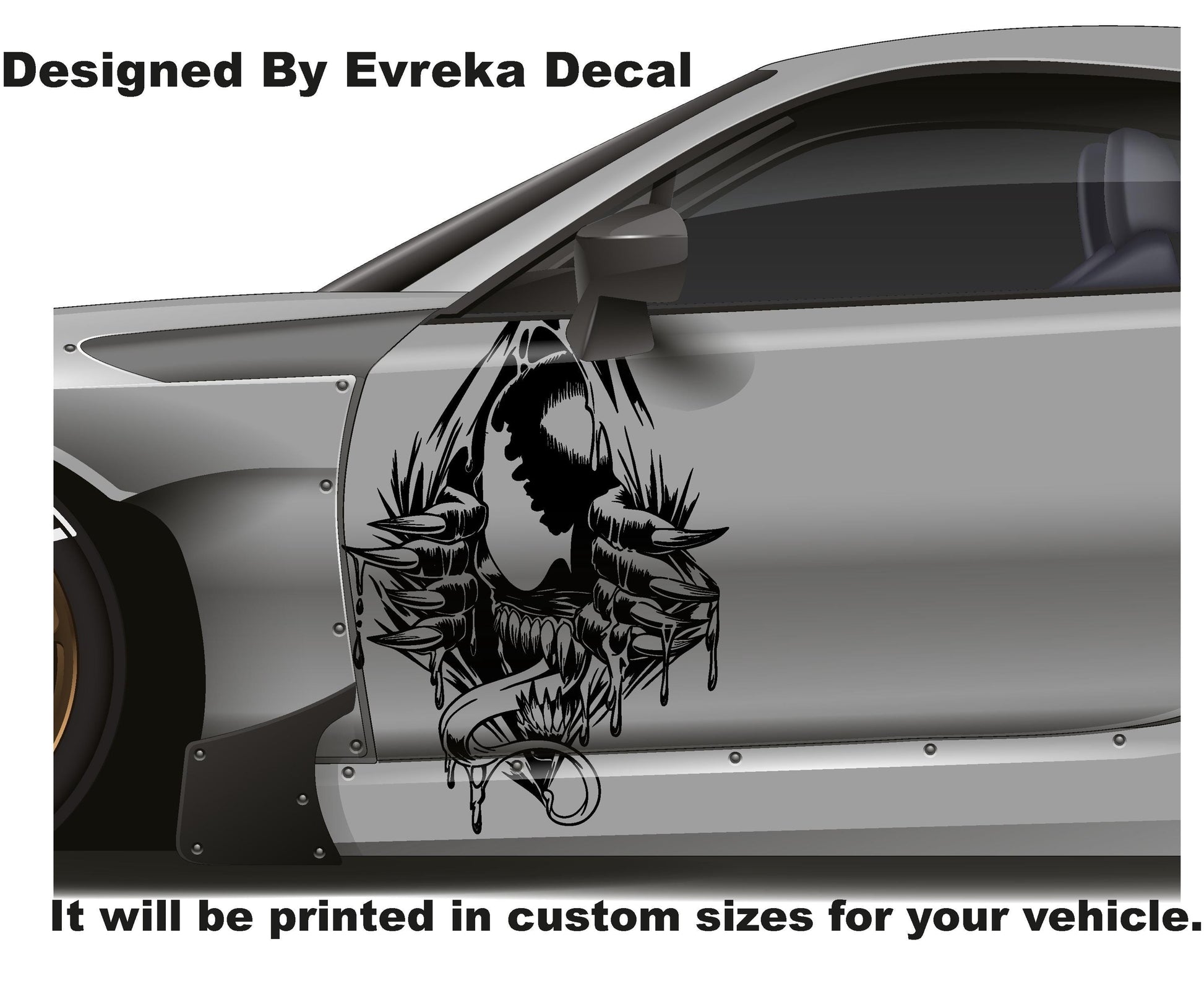 VENOM Superhero, Villain Inspired Car Side Sticker, Universal Size, Car Decal Wrap - Evreka Decal
