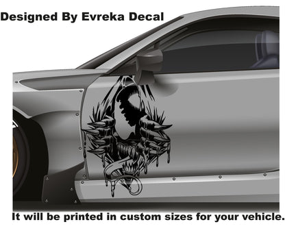VENOM Superhero, Villain Inspired Car Side Sticker, Universal Size, Car Decal Wrap - Evreka Decal