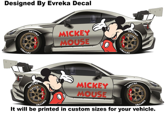 Floral Mickey Decal, Disney Decal, Disney Car Sticker, Disney Gift, Mickey, Mickey Gift, Gift for He - Evreka Decal