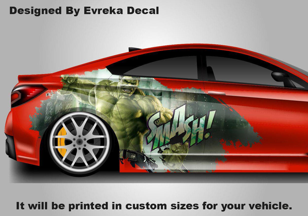 Hulk, Car Livery, Cast Vinyl Wrap, Universal Size, Car Wrap, Car Decal, Car Foil Design - Evreka Decal