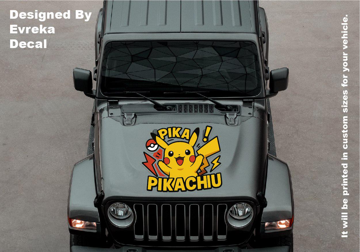 Pikachu Car Decals: Car Vinyl | Hood And Car Side Decal | Comics character, Pokemon character, Designed Car Livery, Cast Vinyl Wrap - Evreka Decal