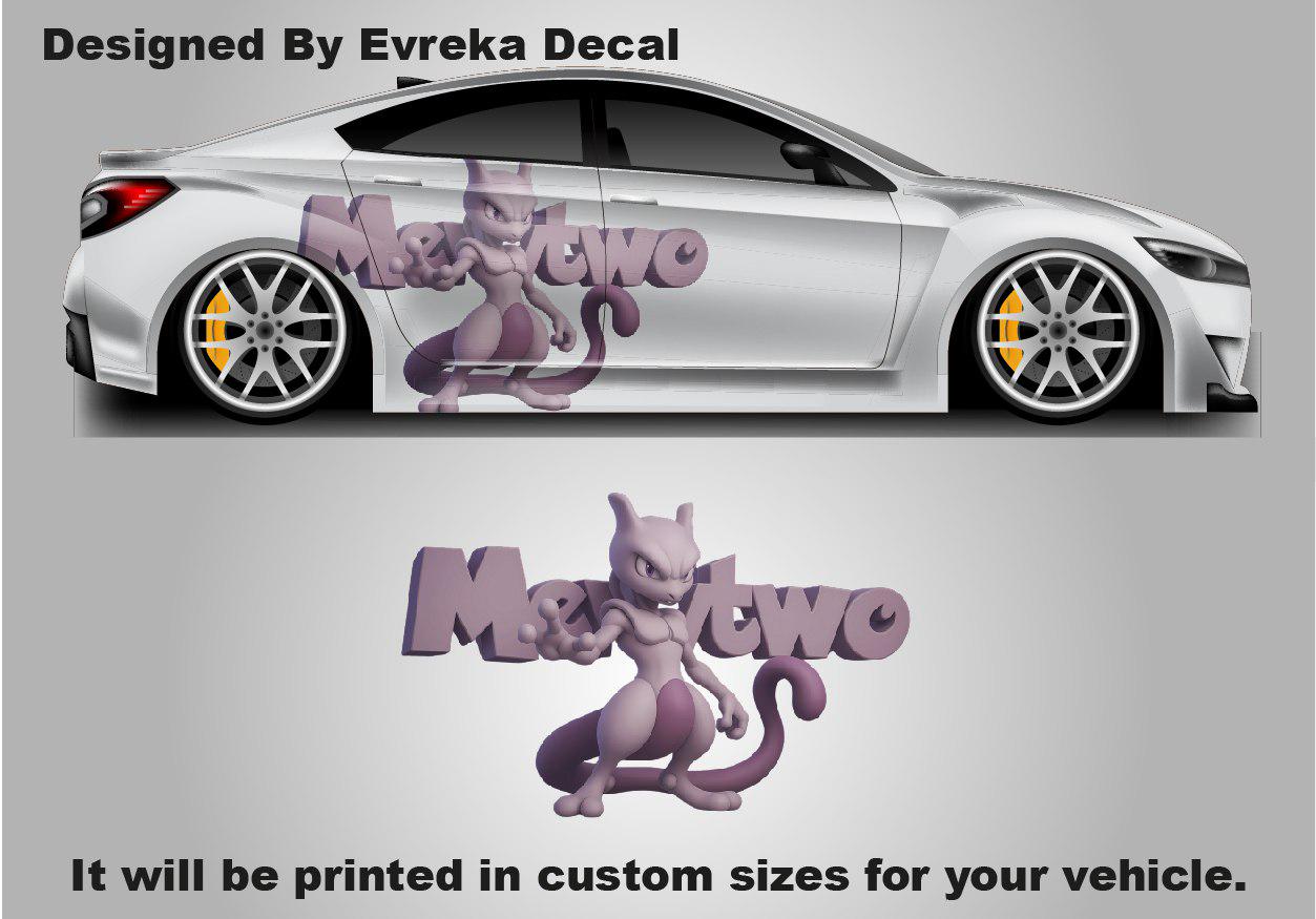 Mewtwo Car Decals: Car Vinyl | Comics character, Pokemon character, Designed Car Livery, Cast Vinyl Wrap , 3D Vinyl ( Passenger Side) - Evreka Decal