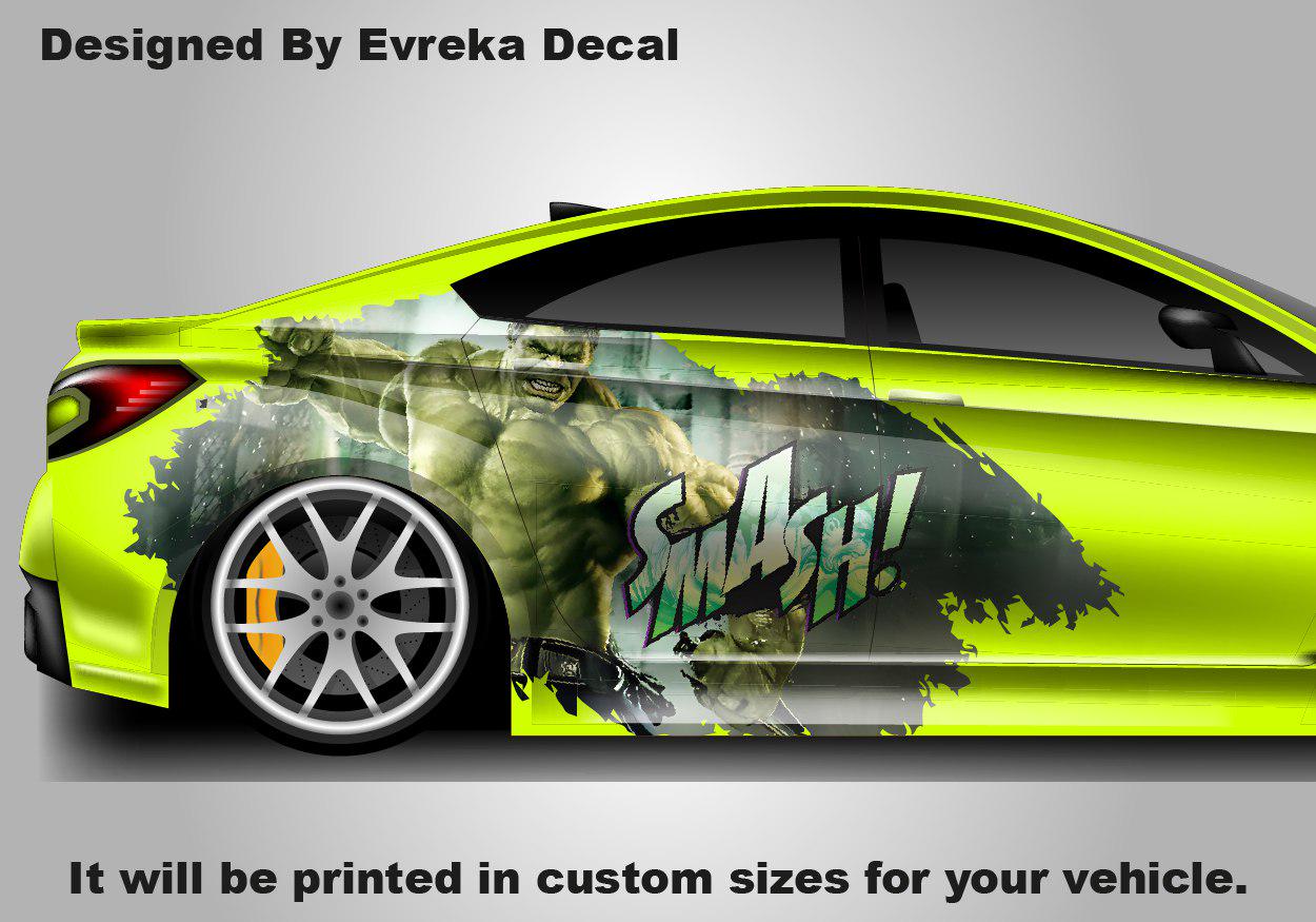 Hulk, Car Livery, Cast Vinyl Wrap, Universal Size, Car Wrap, Car Decal, Car Foil Design - Evreka Decal
