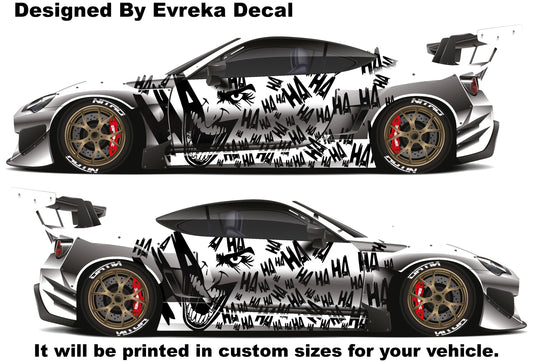 2X Laughter Car Decal. Joker Ha ha ha Car Side Decal. Joker Vinly Car Decal - Evreka Decal