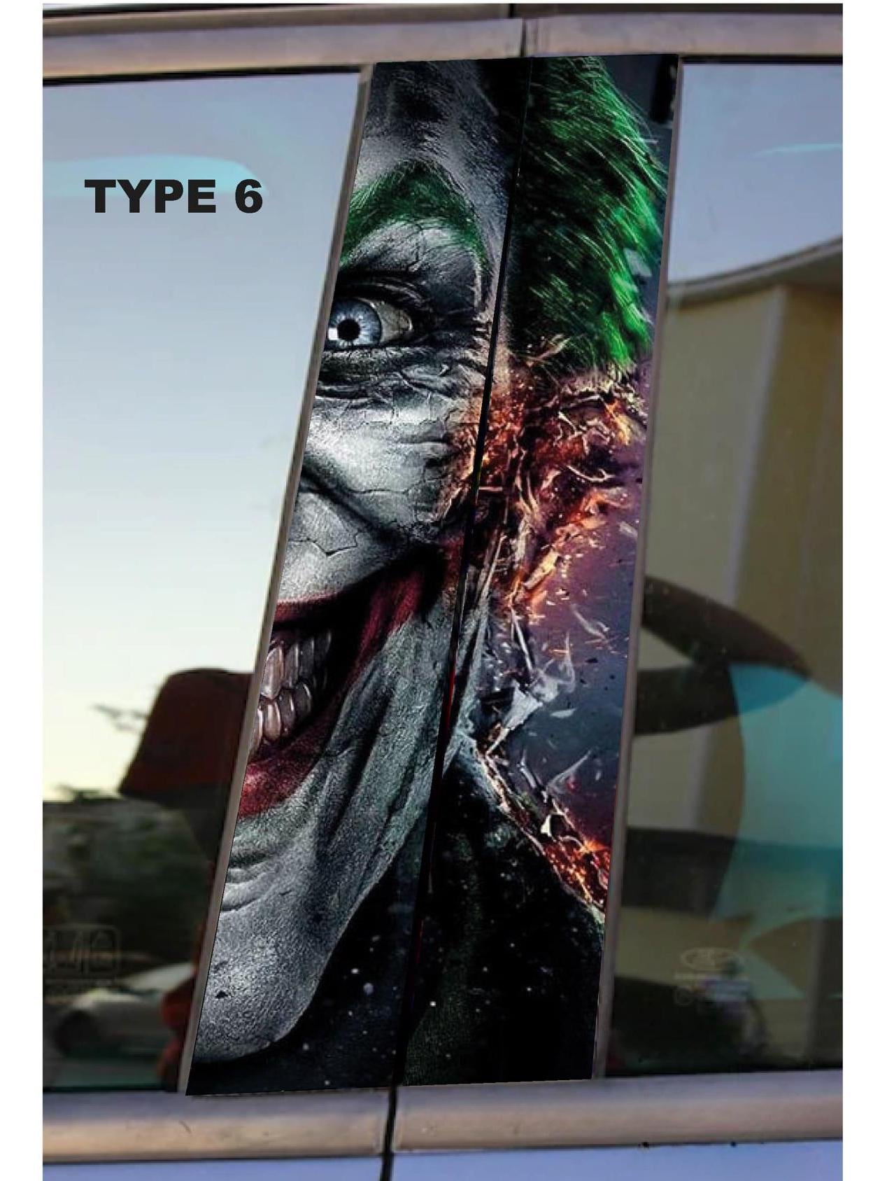 Joker Car Doors Livery Pillar Decal Sticker Wrap - Joker Car Decal - high quality graphics - fits for any vehicle - Evreka Decal
