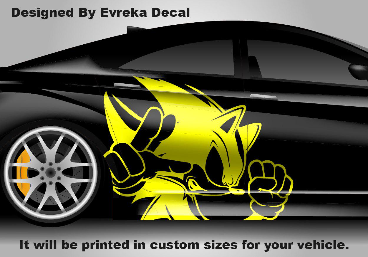 2X Sonic the Hedgehog Car Side Wrap, Full Color Graphics, Vinyl Livery Decal fit any car, Universal Size, Car Wrap - Evreka Decal