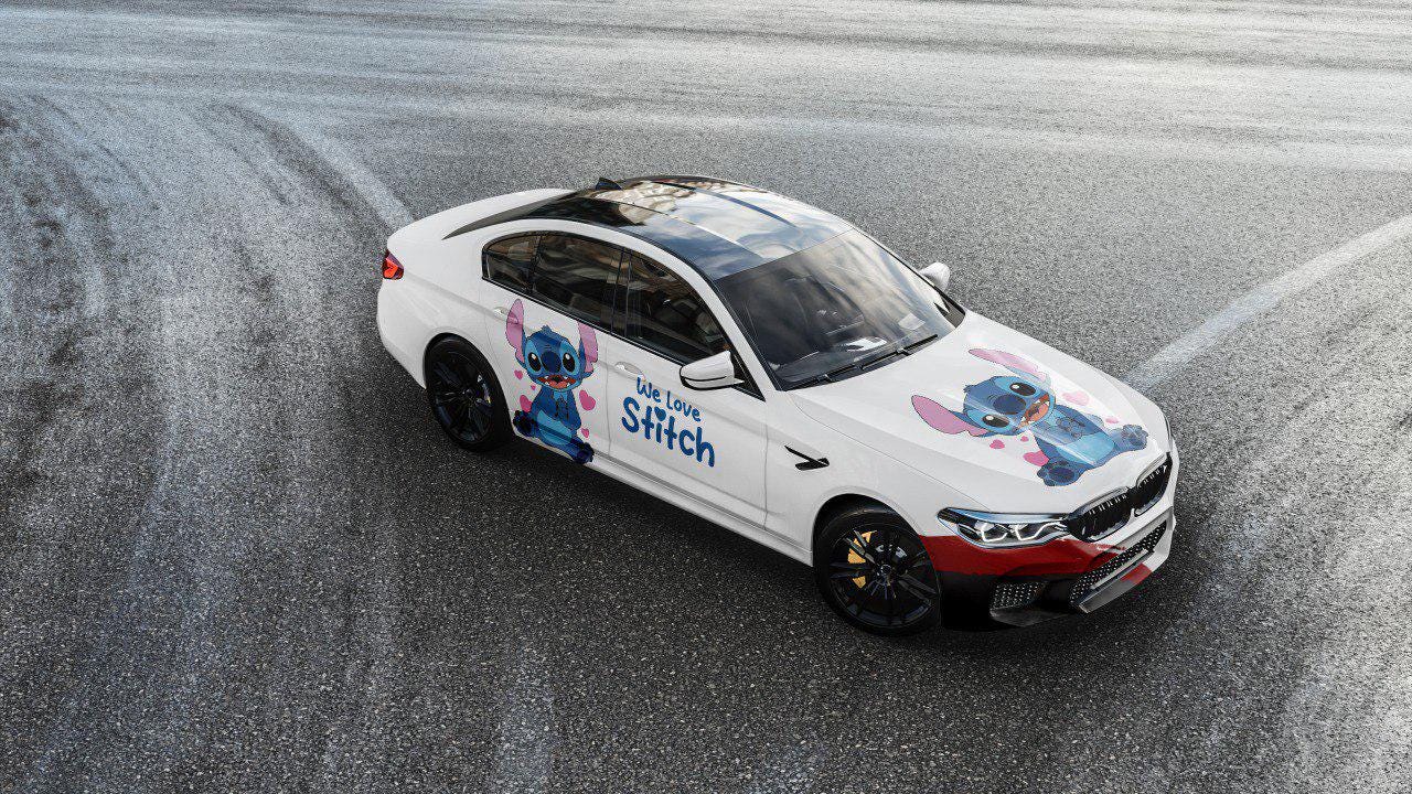 Stitch, Car Livery, Cast Vinyl Wrap, Universal Size, Car Wrap, Car Decal, Car Foil Design - Evreka Decal