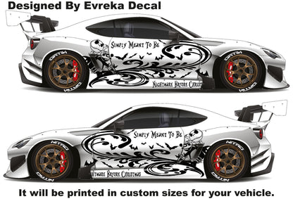 2x Trıbal NIGHTMARE BEFORE CHRISTMAS Jack Sally Graphıc Vınyl Decal Truck Car - Evreka Decal