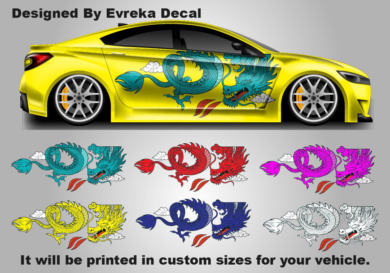 Dragon Car Decal: Universal Vehicle Side Graphics - Evreka Decal