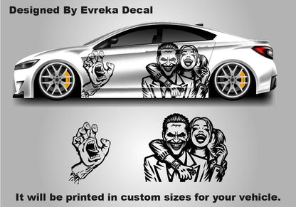 Harley Quinn Premium Customizable Vinyl Car Wrap - High-Quality Vehicle Wraps for Cars, Trucks, SUVs - Durable, Weather-Resistant Auto Wraps - Evreka Decal