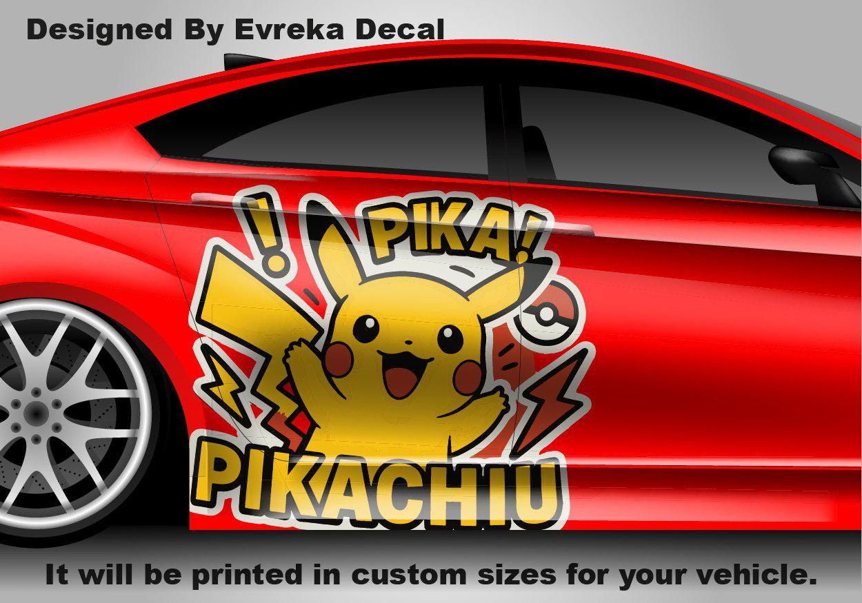 Pikachu Car Decals: Car Vinyl | Hood And Car Side Decal | Comics character, Pokemon character, Designed Car Livery, Cast Vinyl Wrap - Evreka Decal