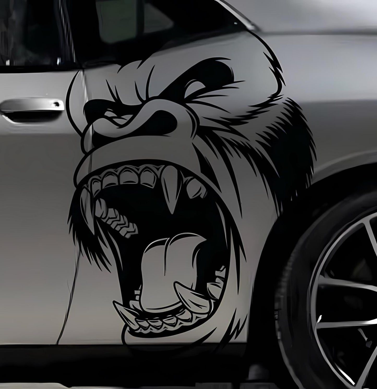 x2 Angry Gorilla Kong Sticker / Decal- INCLUDES BOTH Sides. Decal Sticker King Kong Growling Gorilla | Side of Car Graphic | Vinyl Decal | - Evreka Decal