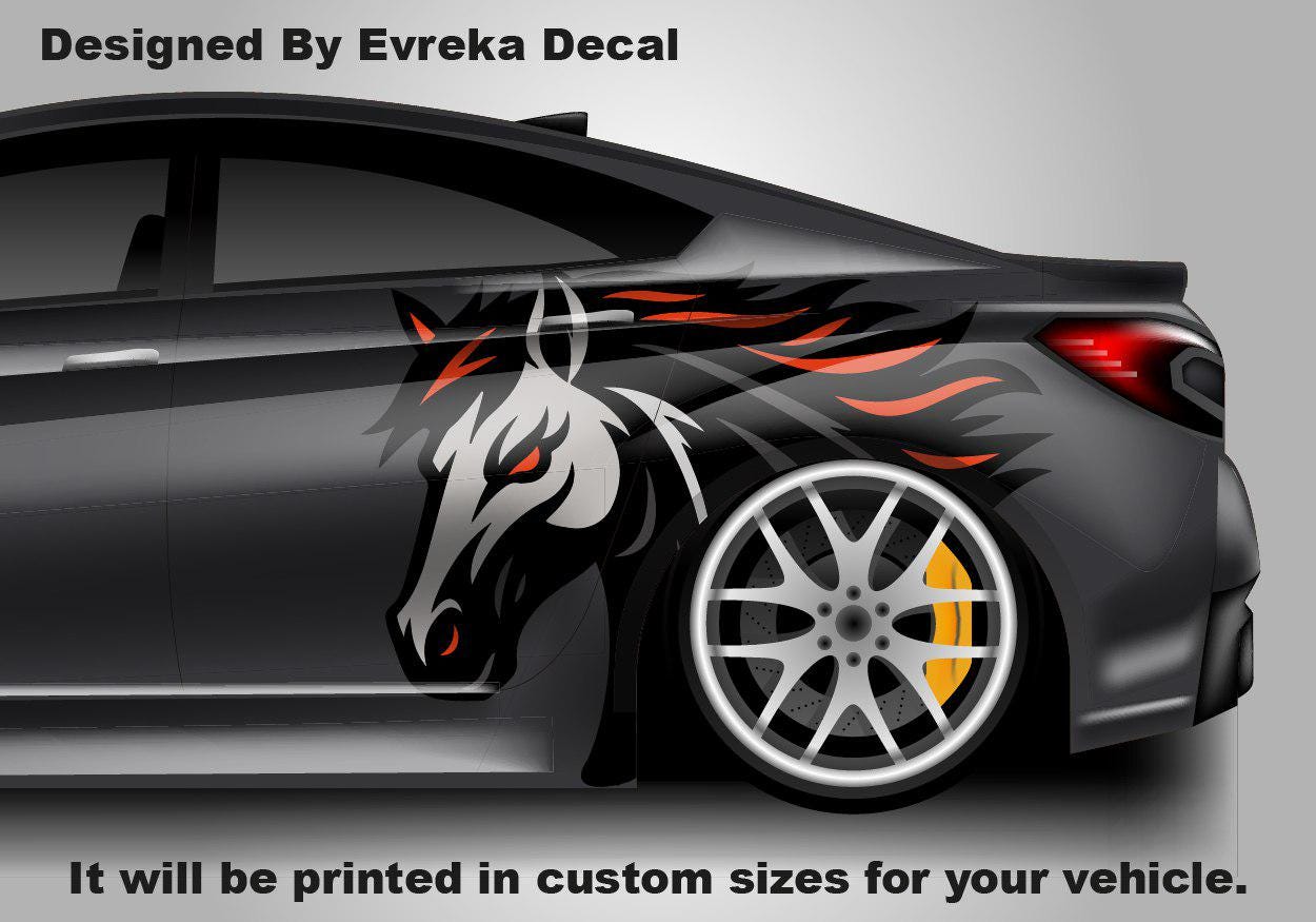 3D Horse Fits Ford Mustang Vinyl Decal Side Truck Car Vehicle Graphic - Evreka Decal
