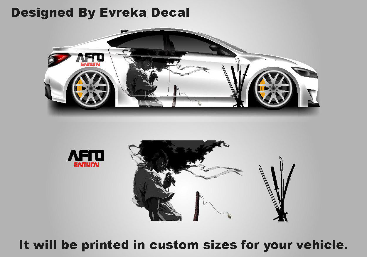 Afro Samurai Car Wrap, Japanese Vehicle Shine, Cast Vinyl Wrap, Universal Size afro Samurai Anime Car Sticker Car Decal - Evreka Decal