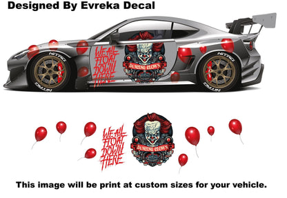 Bundle pennywise, It, Car Livery, Cast Vinyl Wrap, Universal Size, Car Wrap - Evreka Decal