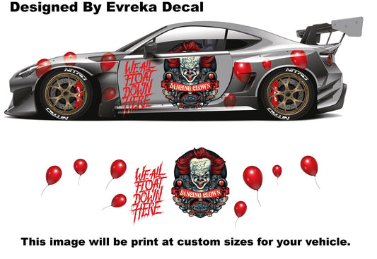 Bundle pennywise, It, Car Livery, Cast Vinyl Wrap, Universal Size, Car Wrap - Evreka Decal