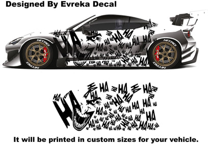 2X Laughter Car Decal. Joker Ha ha ha Car Side Decal. Joker Vinly Car Decal - Evreka Decal