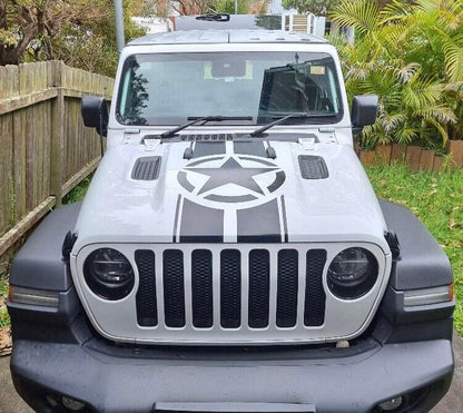 Military Hood Sticker for Jeep Wrangler Star Army Stripes Decal Vinyl Car Truck DIY Waterproof Car Stickers - Evreka Decal