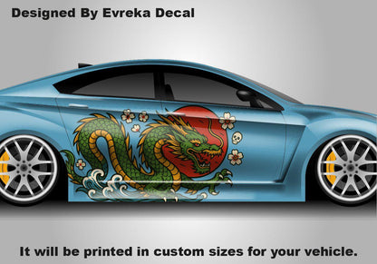 Dragon Car Body Decal - Draco Body Stickers - JDM Decals - Dragon Large Sticker - Custom Japanese Full Livery High Quality Vinyl - Evreka Decal