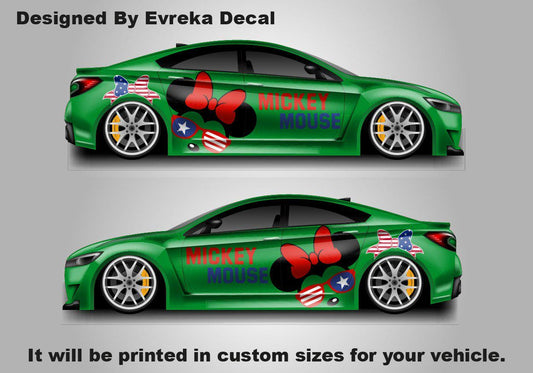Floral Mickey Decal, Disney Decal, Disney Car Sticker, Disney Gift, Mickey, Mickey Gift, Gift for He - Evreka Decal