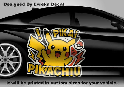 Pikachu Car Decals: Car Vinyl | Hood And Car Side Decal | Comics character, Pokemon character, Designed Car Livery, Cast Vinyl Wrap - Evreka Decal