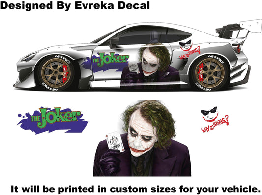 Rev up Your Ride with Joker Car Decals: Get a Smile from the Dark Side! Super Hero Villain Inspired Car Side Decal, why so serıous - Evreka Decal