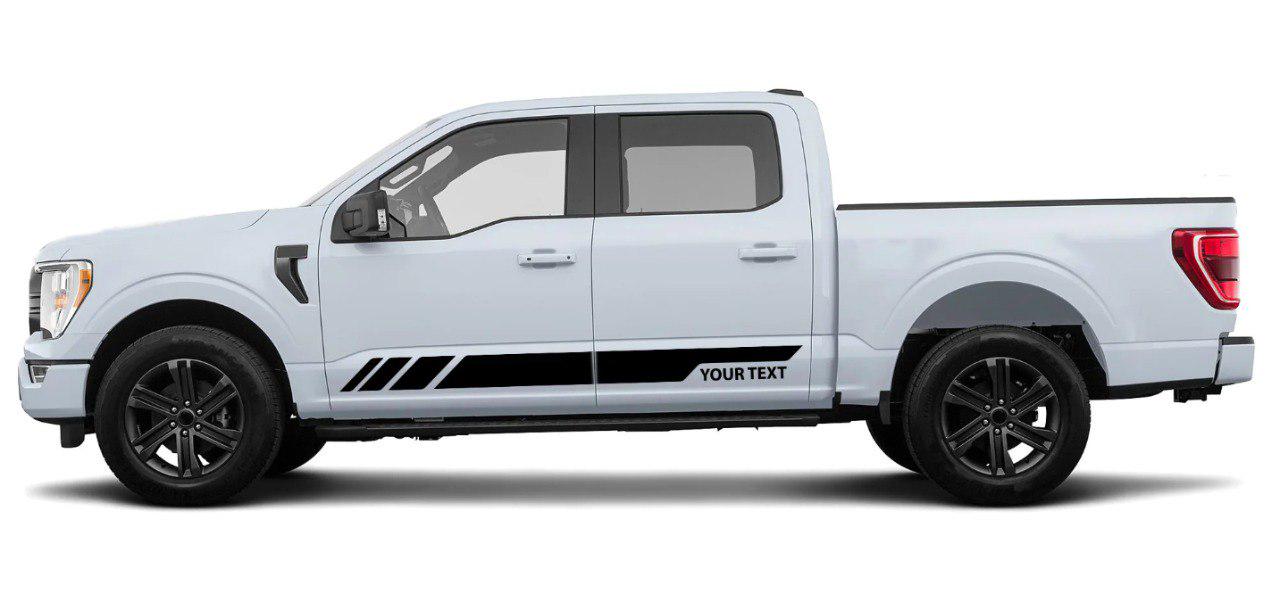 Custom Rocker Stripes Decals Compatible with Ford F150 Super Crew Cab 5.5'' Both Sides - Evreka Decal