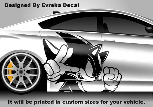 2X Sonic the Hedgehog Car Side Wrap, Full Color Graphics, Vinyl Livery Decal fit any car, Universal Size, Car Wrap - Evreka Decal