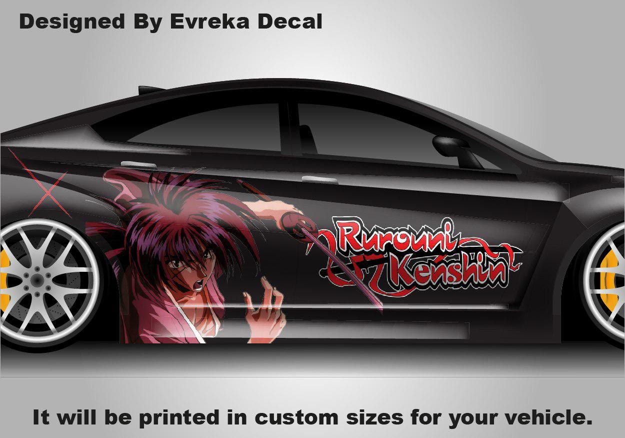 Anime Rurouni Kenshin car sticker universal large car vinyl wrap decal custom car side decal for car decoration - Evreka Decal