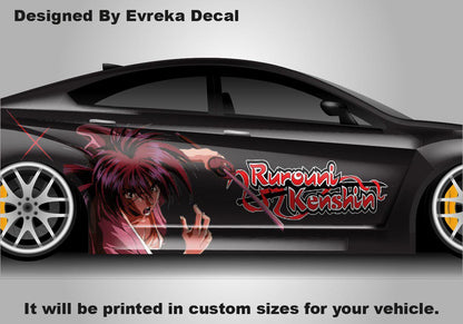 Anime Rurouni Kenshin car sticker universal large car vinyl wrap decal custom car side decal for car decoration - Evreka Decal