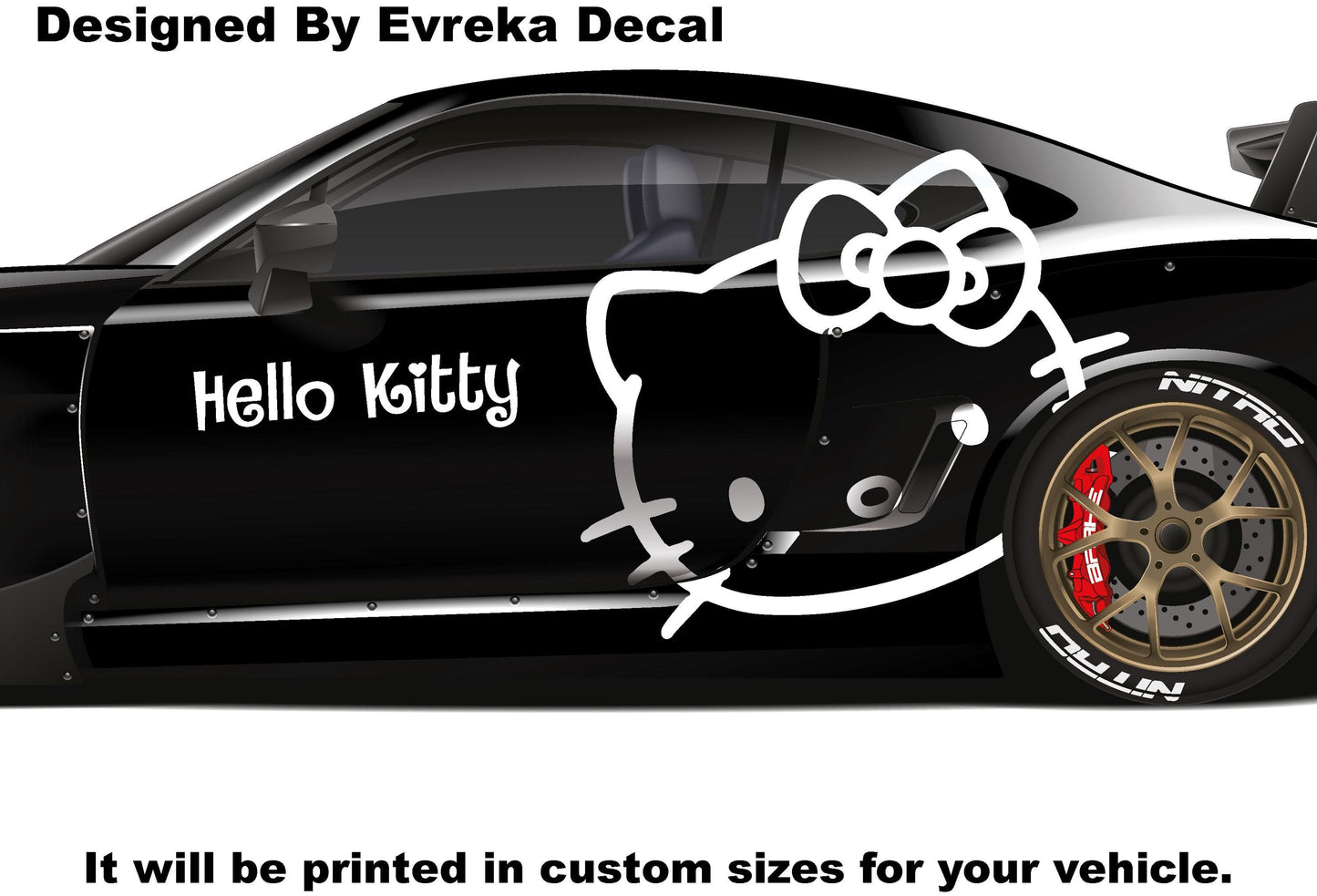 2x Hello Kitty Car Decals: Cuteness On the Go! Car Vinyl | Comics character, Designed Car Livery, Cast Vinyl Wrap | BOTH SIDE - Evreka Decal